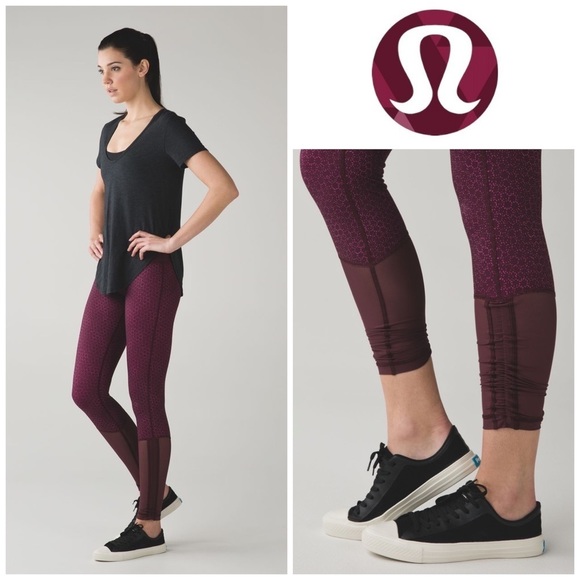 lululemon athletica Pants - LULULEMON • Sweaty Endeavor Tight in Star Pixel Raspberry Bordeaux Drama • 6